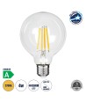 GLOBOSTAR® BUBBLE 99084 Λάμπα E27 G95 LED 4W 840lm 360° AC 220-240V IP20 Θερμό Λευκό 2700K - Long Filament Chip - Διάφανο - Μ9.5 x Π9.5 x Υ13.8cm - 3 Χρόνια Εγγύηση