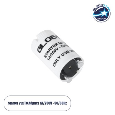GLOBOSTAR® T8STARTER 99099 Starter για Λάμπες T8 G13 Τύπου Φθορίου Max 1A AC 220-240V IP20 - Μ2 x Π2 x Υ3.8cm