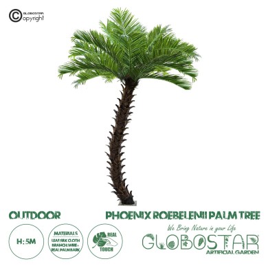 GloboStar® Artificial Garden PHOENIX ROEBELENII PALM TREE 20596 Τεχνητό Διακοσμητικό Φυτό Φοινικόδεντρο Ρομπελίνι Εξωτερικού Χώρου IP68 UV Certified Protection Υ500cm