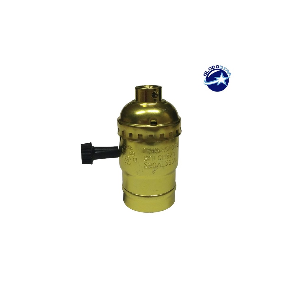 Vintage Industrial Retro E27 Χρυσό Ντουί με Διακόπτη DIY GloboStar 90016