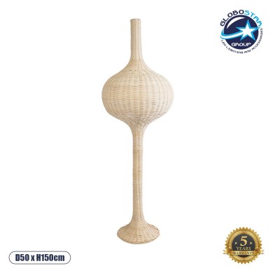 GLOBOSTAR® ALADDIN 02051 Boho Επιδαπέδιο Φωτιστικό με Ντουί 1 x E27 AC 220-240V IP20 - Μπεζ - Μ40 x Π40 x Υ150cm