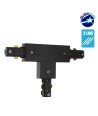 GloboStar S-40050 Διφασικός Connector 3 Καλωδίων Συνδεσμολογίας Ταφ (Τ) για Μαύρη Ράγα Οροφής