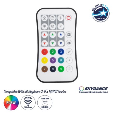 GloboStar® 73158 R9 SKYDANCE Ασύρματο Χειριστήριο RF 2.4Ghz 1 Group για όλα τα Πολύχρωμα SKYDANCE Controller DC 3V 1 x CR2032 - IP20  Μ10.7 x Π5.8 x Υ1cm - 5 Χρόνια Εγγύηση