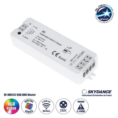 GloboStar® 73157 XC SKYDANCE DC RF 2.4Ghz DMX512 Master Digital DC 5-24V - IP20  Μ10.5 x Π3.5 x Υ2cm - 5 Χρόνια Εγγύηση