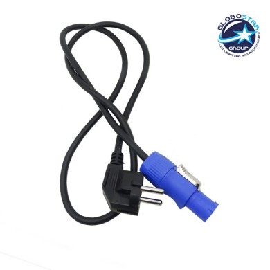 Ρευματολήπτης POWERCON 2 Pin Μήκος 110cm Schuko EU Plug High Quality GloboStar 51192