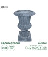 GloboStar® Artificial Garden ALCAZAR 20778 Επιδαπέδιο Πολυεστερικό Τσιμεντένιο Κασπώ Γλάστρα - Flower Pot Γκρι Φ38 x Υ51cm