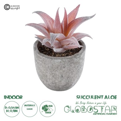 GloboStar® Artificial Garden SUCCULENT ALOE 21032 Διακοσμητικό Φυτό Παχύφυτο Αλόη Υ11cm