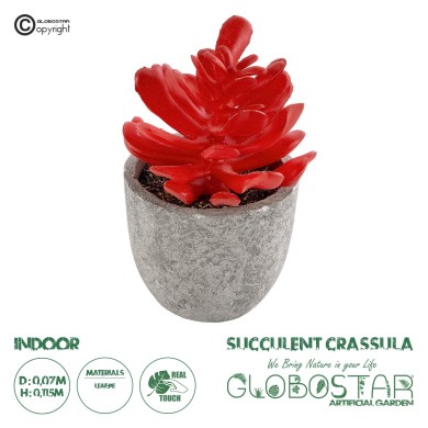 GloboStar® Artificial Garden SUCCULENT CRASSULA 21013 Διακοσμητικό Φυτό Παχύφυτο Κράσουλα Υ11.5cm