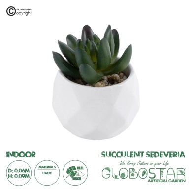 GloboStar® Artificial Garden SUCCULENT CRASSULA 20979 Διακοσμητικό Φυτό Παχύφυτο Κράσουλα Υ9cm