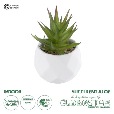 GloboStar® Artificial Garden SUCCULENT ALOE 20982 Διακοσμητικό Φυτό Παχύφυτο Αλόη Υ11cm