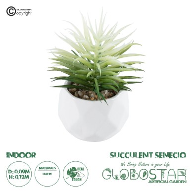 GloboStar® Artificial Garden SUCCULENT SENECIO 20997 Διακοσμητικό Φυτό Παχύφυτο Σενέκιο Υ12cm