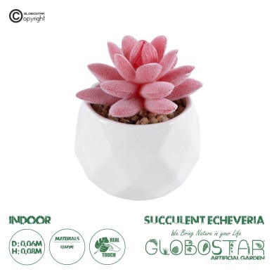 GloboStar® Artificial Garden SUCCULENT SEDEVERIA 20981 Διακοσμητικό Φυτό Παχύφυτο Σεντεβέρια Υ8cm