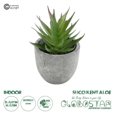 GloboStar® Artificial Garden SUCCULENT ALOE 21010 Διακοσμητικό Φυτό Παχύφυτο Αλόη Υ11cm