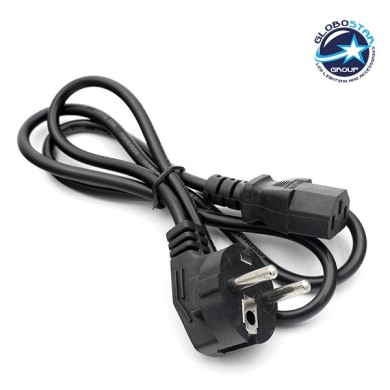 Ρευματολήπτης PC IEC-320-C13 3 Pin Μήκος 110cm Schuko EU Plug High Quality GloboStar 51193