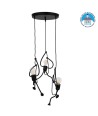 GLOBOSTAR® LITTLE MAN 01655 Μοντέρνο Κρεμαστό Φωτιστικό Οροφής με Ντουί 3 x E27 AC 220-240V IP20 - Μαύρο - Μ45 x Π45 x Υ40cm