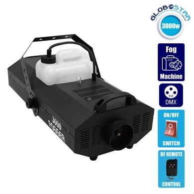 GLOBOSTAR® SMOKIE 51146 Stage Μηχανή Καπνού 3000W AC 220-240V IP20 DMX512 Protocol & RF Ασύρματο Χειριστήριο - Μ69x Π30 x Υ17cm - 1 Χρόνο Εγγύηση