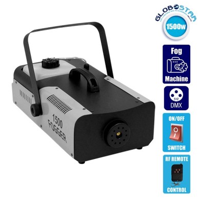 GLOBOSTAR® SMOKIE 51145 Stage Μηχανή Καπνού 1500W AC 220-240V IP20 DMX512 Protocol & RF Ασύρματο Χειριστήριο - Μ47 x Π25.5 x Υ19cm - 1 Χρόνο Εγγύηση