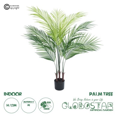 GloboStar® Artificial Garden PALM TREE 21154 Διακοσμητικό Φυτό Φοίνικας Υ120cm