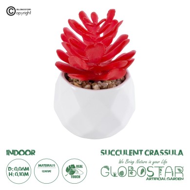 GloboStar® Artificial Garden SUCCULENT CRASSULA 20985 Διακοσμητικό Φυτό Παχύφυτο Κράσουλα Υ10cm