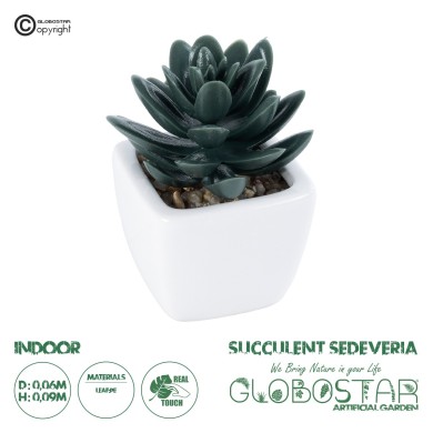 GloboStar® Artificial Garden SUCCULENT SEDEVERIA PLANT 20977 Διακοσμητικό Φυτό Παχύφυτο Σεντεβέρια Φ6 x Υ9cm