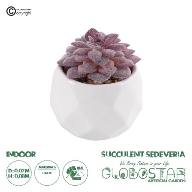 GloboStar® Artificial Garden SUCCULENT SEDEVERIA 21005 Διακοσμητικό Φυτό Παχύφυτο Σεντεβέρια Υ8cm