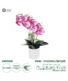 GloboStar® Artificial Garden PINK + FUCHSIA ORCHID 21079 Διακοσμητικό Φυτό Ροζ - Φούξια Ορχιδέα Υ45cm