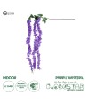 GloboStar® Artificial Garden PURPLE WISTERIA FLOWER BRANCH 21517 Τεχνητό Διακοσμητικό κλαδί Βιστέρια Μωβ Φ45 x Υ164cm