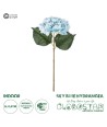 GloboStar® Artificial Garden SKY BLUE HYDRANGEA BRANCH 21177 Τεχνητό Διακοσμητικό Κλαδί Ορτανσίας Γαλάζιο  Y47cm