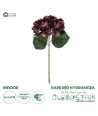 GloboStar® Artificial Garden DARK RED HYDRANGEA BRANCH 21180 Τεχνητό Διακοσμητικό Κλαδί Ορτανσίας Βαθύ Κόκκινο  Y47cm