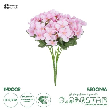 GloboStar® Artificial Garden BEGONIA BRANCH 21133 Τεχνητό Διακοσμητικό Κλαδί Βιγόνιας Y30cm Σετ 2 τεμαχίων