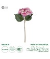GloboStar® Artificial Garden PINK HYDRANGEA BRANCH 21140 Τεχνητό Διακοσμητικό Κλαδί έντονο Ροζ Ορτανσία Y47cm