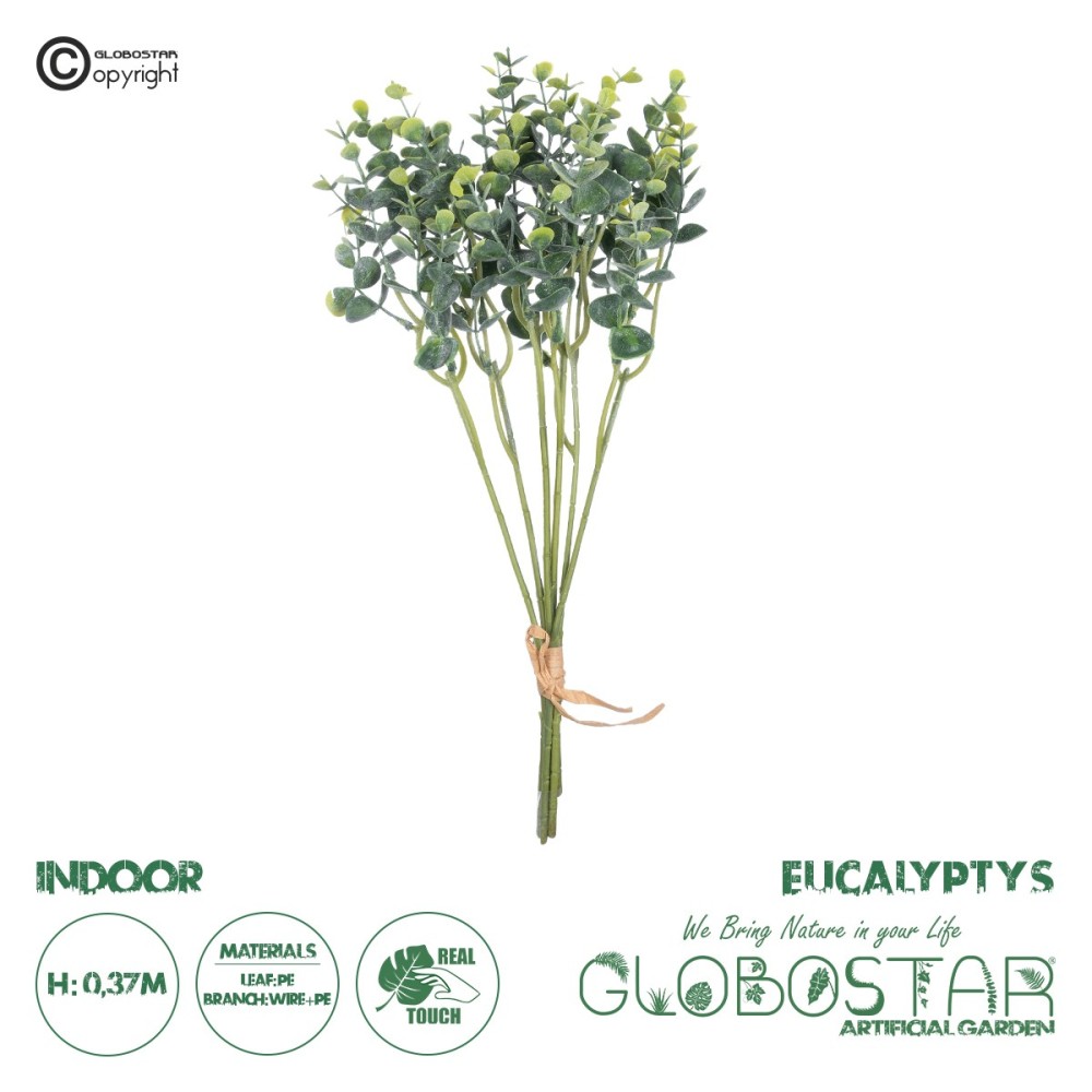 GloboStar® Artificial Garden EUCALYPTYS BRANCH  20775 Τεχνητό Διακοσμητικό Κλαδί Ευκαλύπτου Y37cm