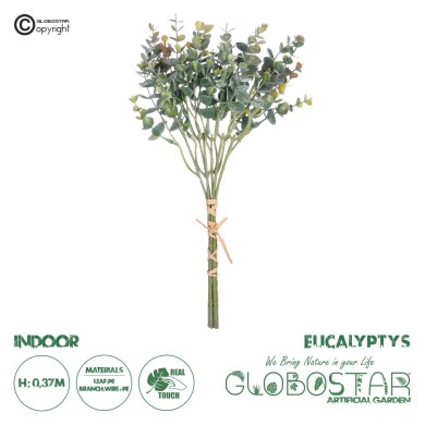 GloboStar® Artificial Garden EUCALYPTYS BRANCH  20776 Τεχνητό Διακοσμητικό Κλαδί Ευκαλύπτου Y37cm