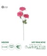 GloboStar® Artificial Garden  HOT PINK ROSE BRANCH 21135 Τεχνητό Διακοσμητικό Κλαδί Τριαντάφυλλο Έντονο Ροζ Y66cm
