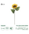 GloboStar® Artificial Garden YELLOW SUNFLOWER  BRANCH 21212 Τεχνητό Διακοσμητικό Κλαδί Ηλιοτρόπιο Κίτρινο Y50cm
