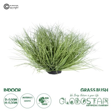 GloboStar® Artificial Garden GRASS BUSH PLANT 21168 Τεχνητό Διακοσμητικό Φυτό Θάμνος Grass Π50cm Y30cm