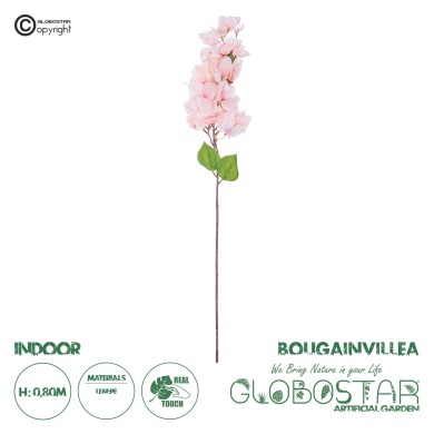 GloboStar® Artificial Garden BOUGAUVILLEA BRANCH 20660 Τεχνητό Διακοσμητικό Κλαδί Μπουκανβίλιας Ροζ - Πορτοκαλί Y80cm