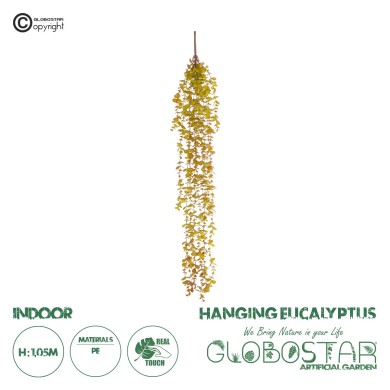 GloboStar® Artificial Garden HANGING EUCALYPTUS 20808 Τεχνητό Διακοσμητικό Κρεμαστό Φυτό Ευκάλυπτος Μ16 x Π9 x Υ105cm