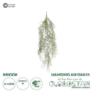 GloboStar® Artificial Garden HANGING AIR GRASS 20818 Τεχνητό Διακοσμητικό Κρεμαστό Φυτό Air Grass Μ22 x Π10 x Υ91cm