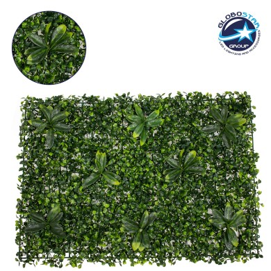 GLOBOSTAR® BUXUS 78410 Τεχνητό Πάνελ Φυλλωσιάς - Κάθετος Κήπος Πυξάρι & Ιαπωνική Δάφνη - Πράσινο - Μ60 x Π7 x Υ40cm