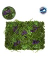 GloboStar® 78423 Artificial - Συνθετικό Τεχνητό Διακοσμητικό Πάνελ Φυλλωσιάς - Κάθετος Κήπος Ζεβρίνα - Τριφύλλι - Πεπερόμια Πράσινο - Φούξια Μ60 x Υ40 x Π7cm