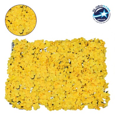 GloboStar® 78317 Συνθετικό Πάνελ Λουλουδιών - Κάθετος Κήπος Ορτανσία Κίτρινο Μ60 x Υ40 x Π5cm