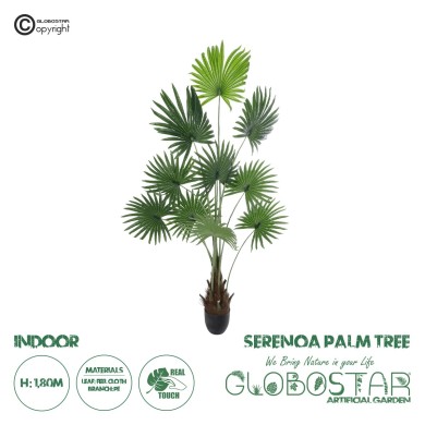GloboStar® Artificial Garden SERENOA PALM PLANT 20972 Διακοσμητικό Φυτό Φοίνικα Σερενόα Φ103 x Υ180cm