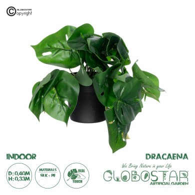 GloboStar® Artificial Garden  MONSTERA PLANT 20945 - Διακοσμητικό Φυτό Μονστέρα Φ40 x Υ33cm