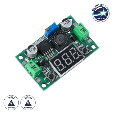 GloboStar® 73111 Ρυθμιστής Τάσης - Voltage Regulator DC Converter Module - Input DC4-40V - Output DC1.3-37V Max Load 3A Μ5.5 x Π3.5 x Υ1.2cm