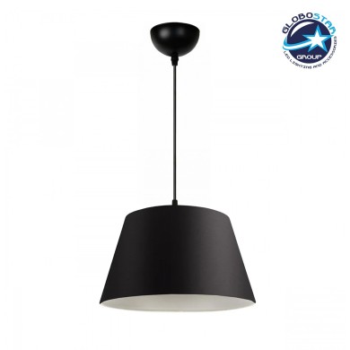 GLOBOSTAR® TRIANGLE 204-0088 Μοντέρνο Κρεμαστό Φωτιστικό Οροφής με Ντουί 1 x E27 AC 220-240V IP20 - Μαύρο - Μ37 x Π37 x Υ25cm