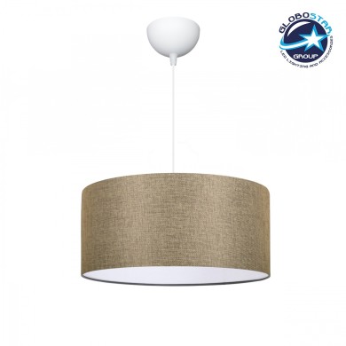 GLOBOSTAR® LOFTY 204-0090 Μοντέρνο Κρεμαστό Φωτιστικό Οροφής με Ντουί 1 x E27 AC 220-240V IP20 - Μπεζ - Μ38 x Π38 x Υ26cm