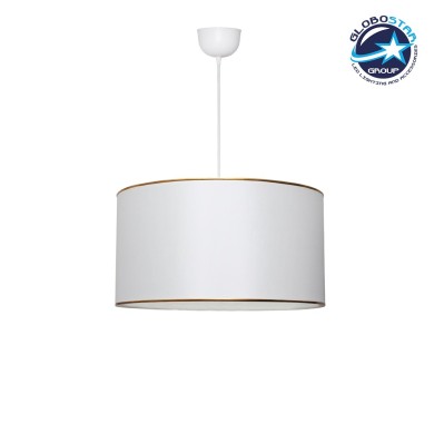 GLOBOSTAR® LOFTY 204-0091 Μοντέρνο Κρεμαστό Φωτιστικό Οροφής με Ντουί 1 x E27 AC 220-240V IP20 - Λευκό - Μ38 x Π38 x Υ26cm