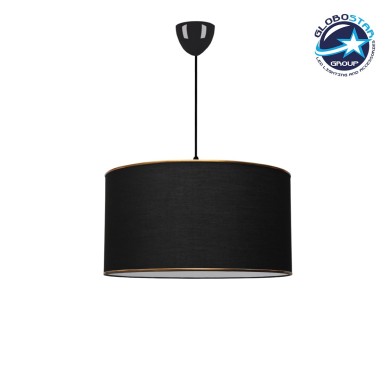 GLOBOSTAR® LOFTY 204-0092 Μοντέρνο Κρεμαστό Φωτιστικό Οροφής με Ντουί 1 x E27 AC 220-240V IP20 - Μαύρο - Μ38 x Π38 x Υ26cm