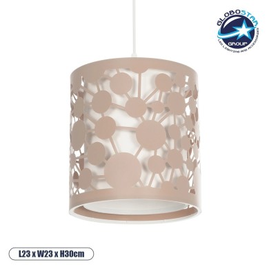 GLOBOSTAR® PETAL 203-0066 Μοντέρνο Κρεμαστό Φωτιστικό Οροφής με Ντουί 1 x E27 AC 220-240V IP20 - Ροζ - Μ23 x Π23 x Υ30cm